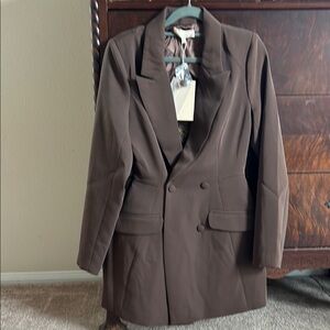 Meshki Brown Blazer Dress